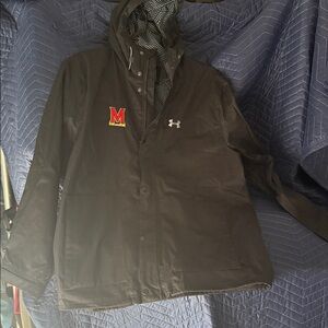 Under Armour Infrared Black Jacket with Hood with U of Maryland logo